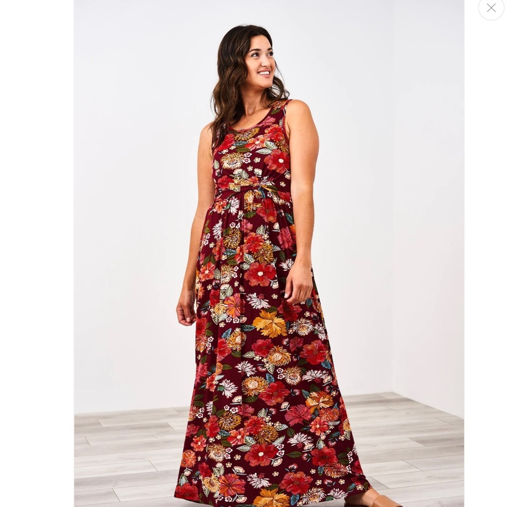 Latched mama tie dye pumping friendly sleeveless maxi dress